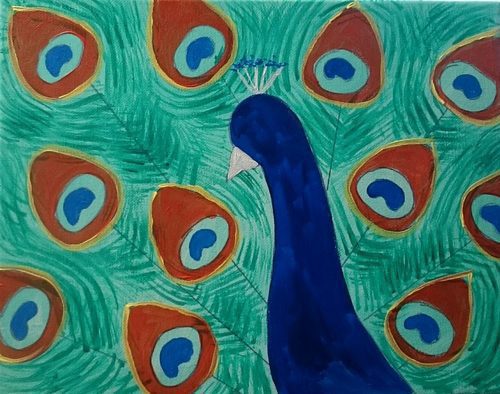 Peacock painting