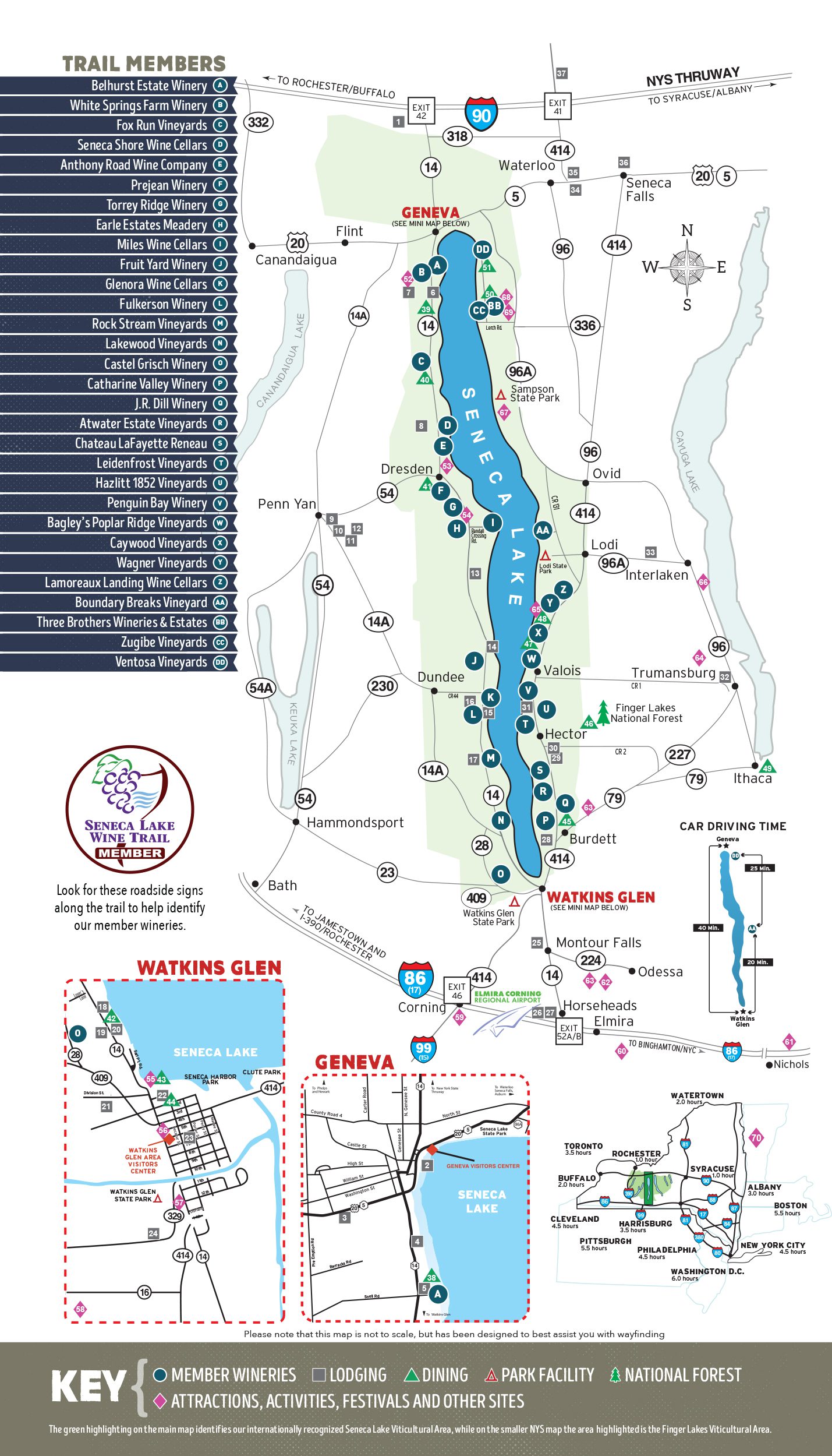 cayuga lake wineries map Lodging Seneca Lake Wine Trail cayuga lake wineries map