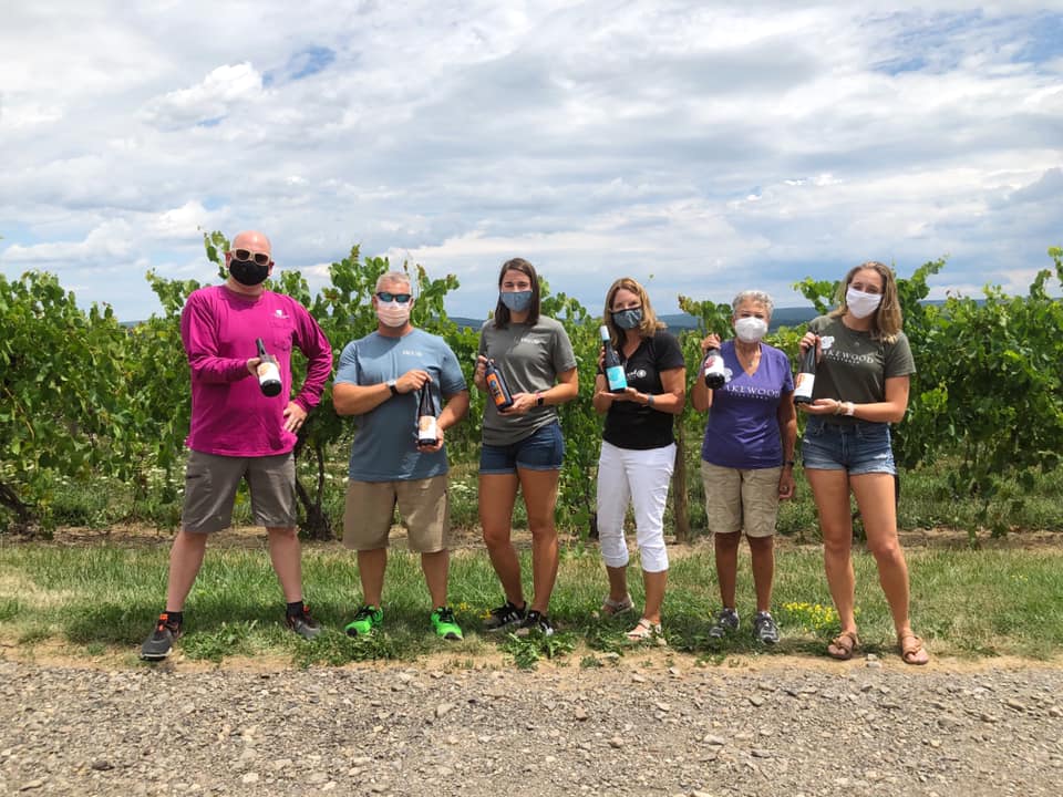 Lakewood Vineyards masked employees