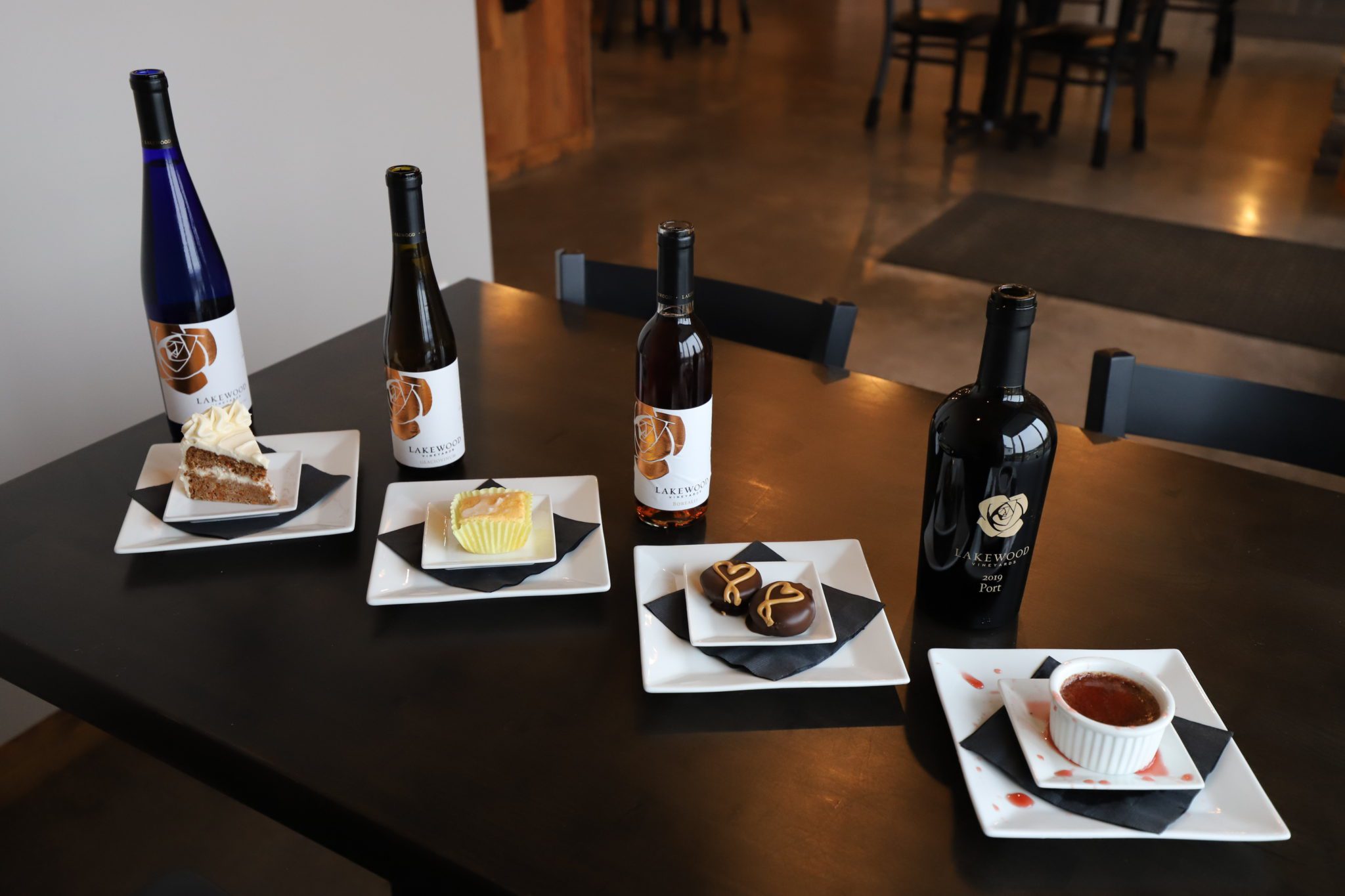 Private Barrel Room Dessert Wine Flight at Lakewood Vineyards Seneca