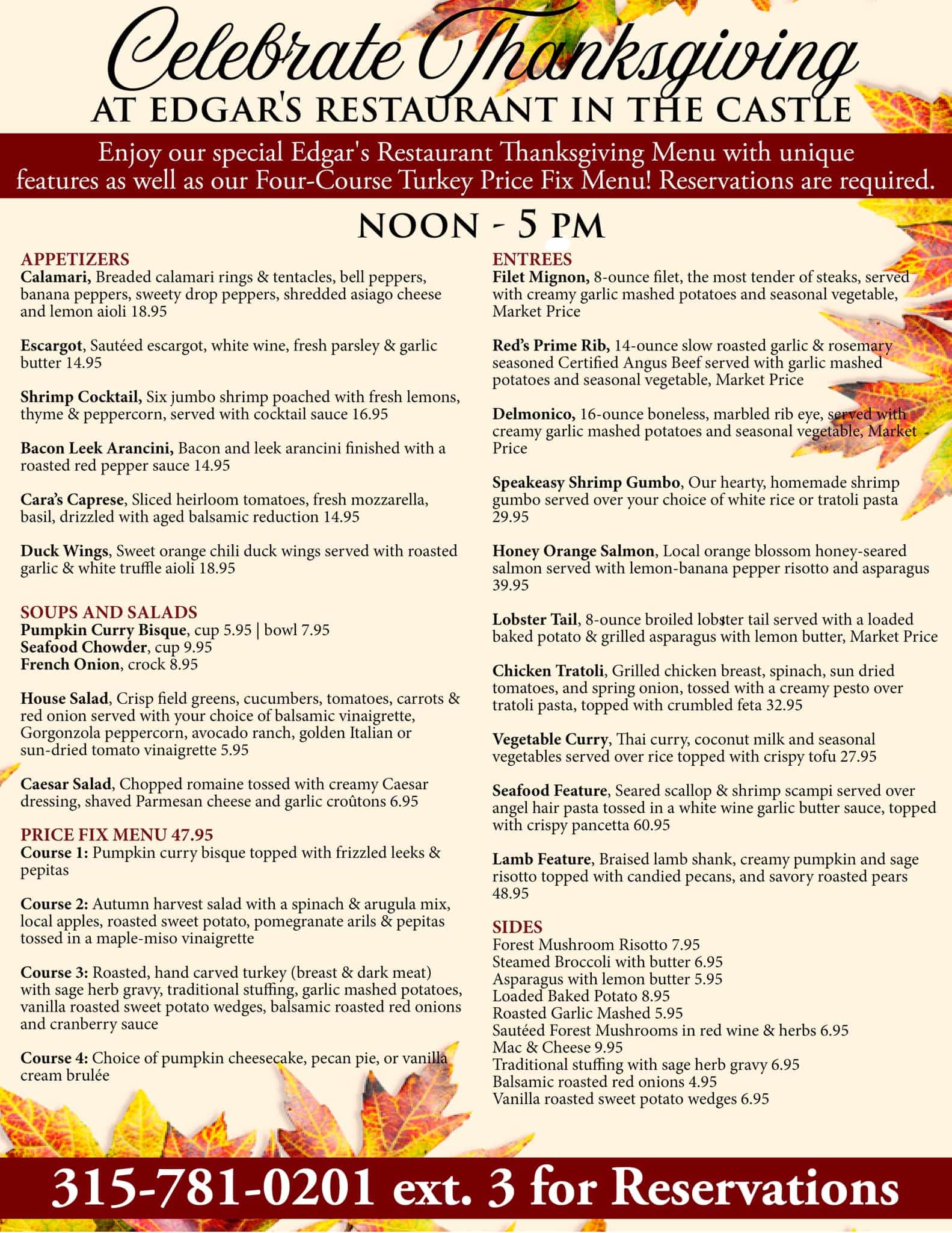 Thanksgiving at Belhurst Castle Seneca Lake Wine Trail