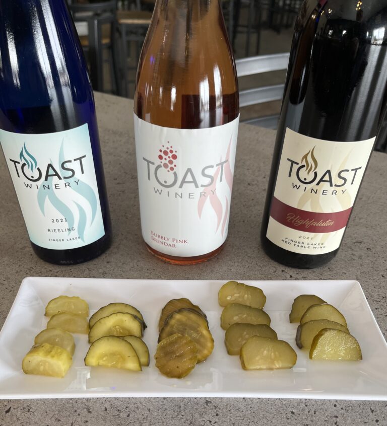 Wine and Pickle Pairing at Toast Winery Seneca Lake Wine Trail