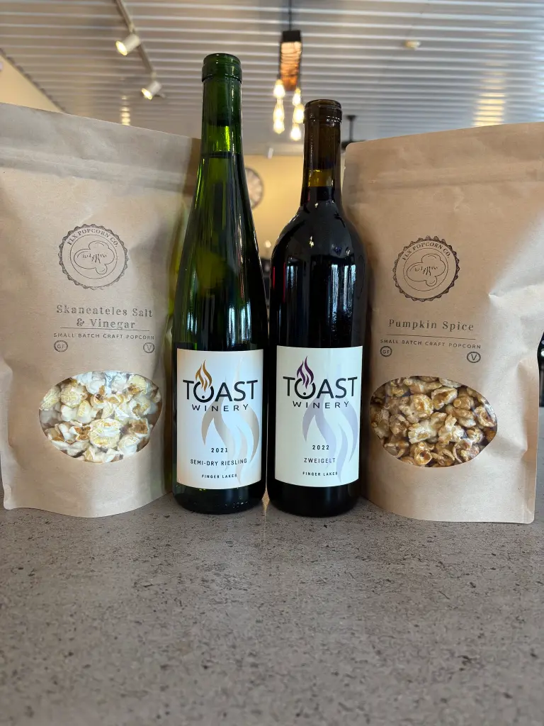 Toast Wine and Popcorn pairing