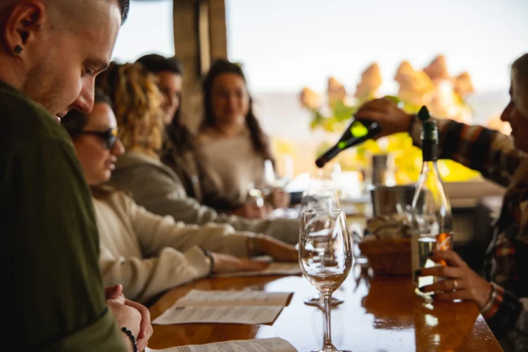 Wine tasting with friends at Lakewood Vineyards
