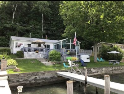 Cottage in the Cove lakefront cottage overlooking a small dock and Seneca Lake